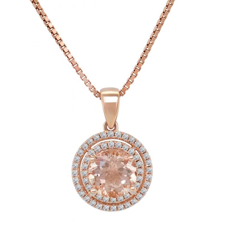 Zlatý náhrdelník s morganitom a diamantmi Oxena