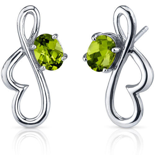 Strieborné náušnice s olivínmi