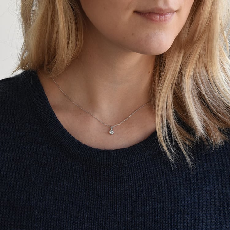 Minimalistický diamantový bezel náhrdelník 73565