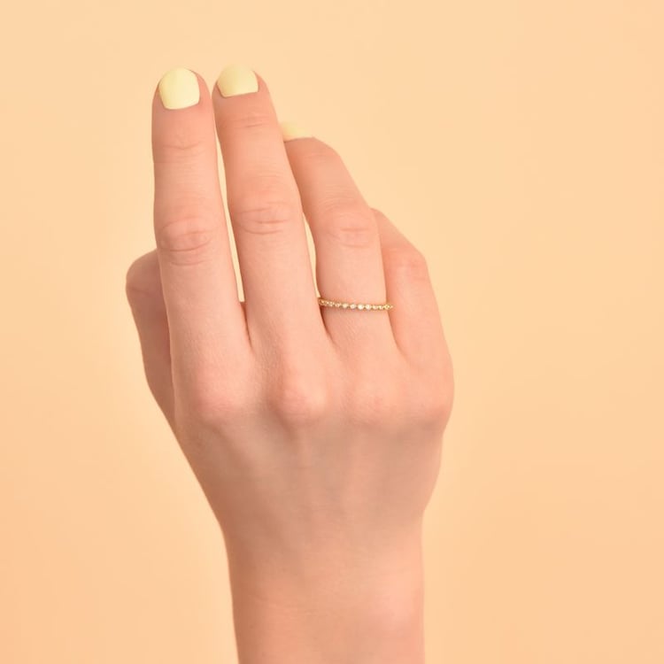 Minimalistický guličkový prsteň s diamantmi Ruiz 106044