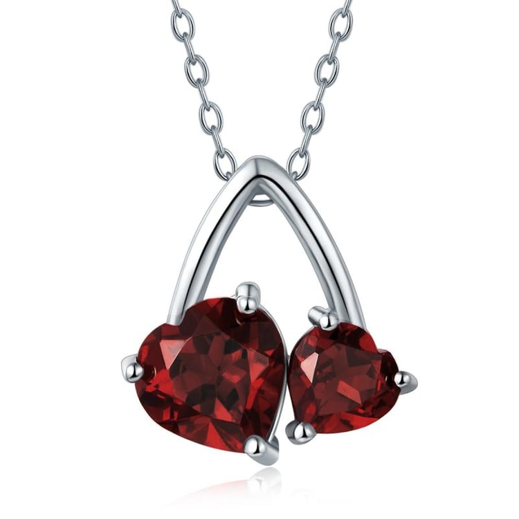 Romantický strieborný prívesok s granátmi Lieral