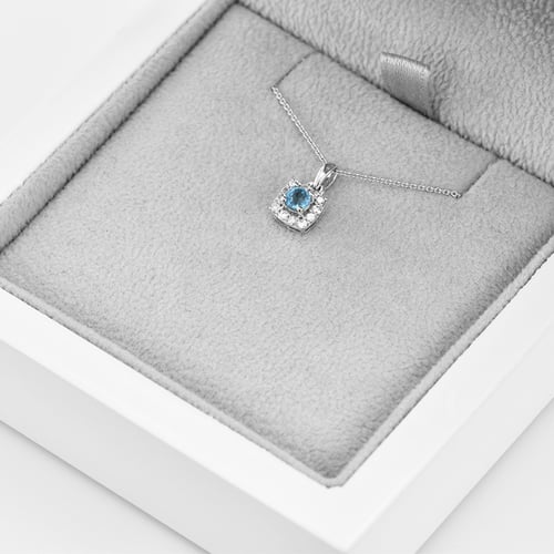 Akvamarínový zlatá set šperkov s diamantmi Shelby