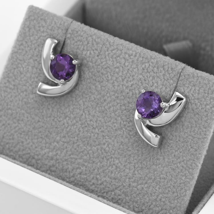 Strieborné náušnice s ametystom 47000