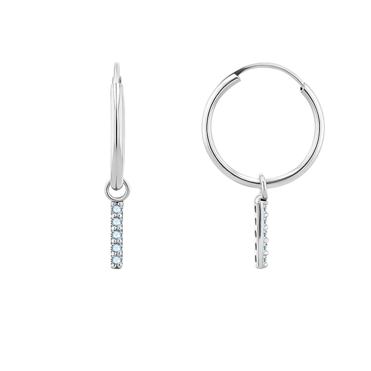 Zlaté visiace náušnice s modrými topásmi Christy