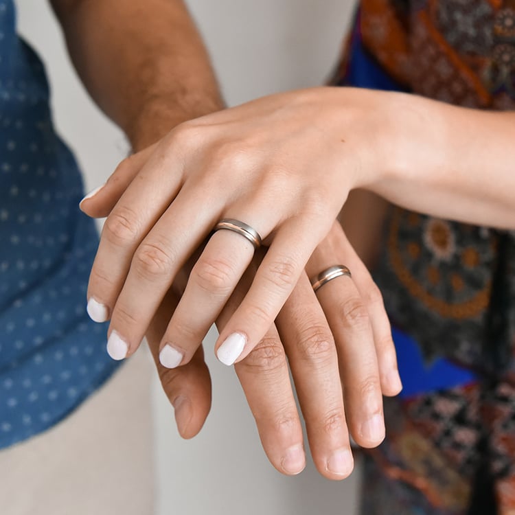 Snubné prstene z titánu a zlata Hunter 107539