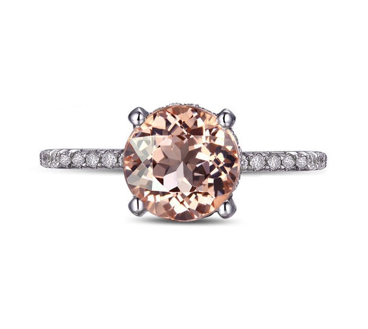 Zásnubný prsteň s morganitom a diamantmi 3616