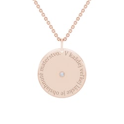 Prívesok s citátom a diamantom Cara