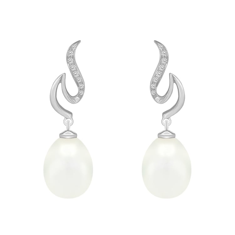 Diamantové náušnice s perlami 47152