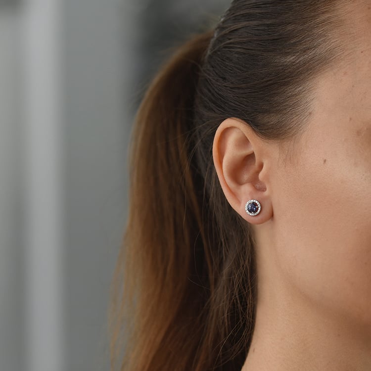 Alexandrit a topaz v zlatých náušniciach 62771