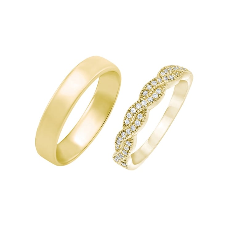 Eternity obrúčka s lab-grown diamantmi a pánsky komfortný prsteň Caika 102163