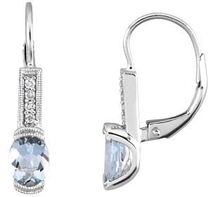 Náušnice s akvamarínom