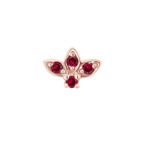 Zlatá piercing náušnica s rubínmi Ciera