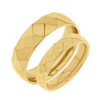 Zlaté svadobné obrúčky so vzorom Kybe