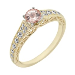 Zásnubný prsteň vo vintage štýle s morganitom a diamantmi Nadria