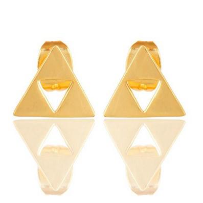 Pozlátené trojuholníčky v strieborných náušniciach Trilly