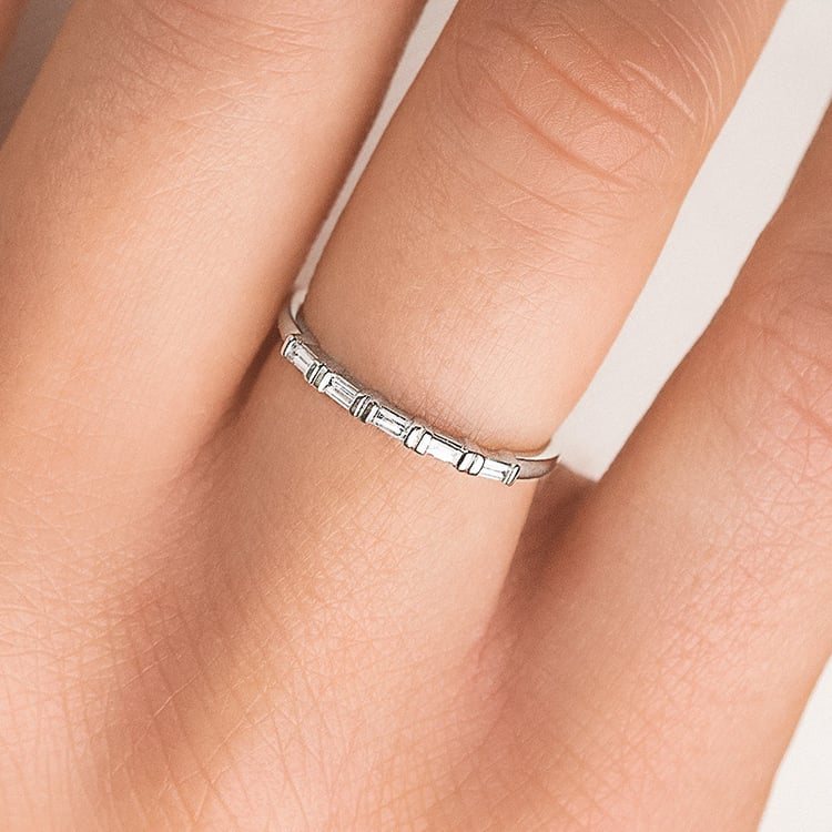 Zlatý eternity prsteň s baguette diamantmi Rantall 156287