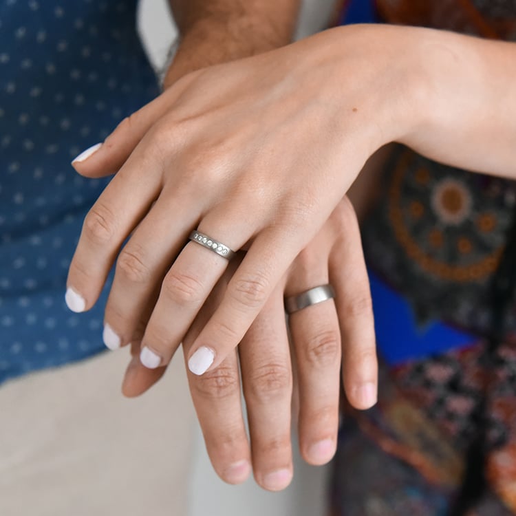 Titanové snubné prstene s diamantmi Emir 107542