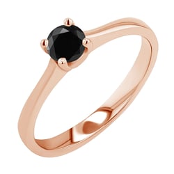  Zásnubný prsteň so srdiečkom a čiernym diamantom Langia