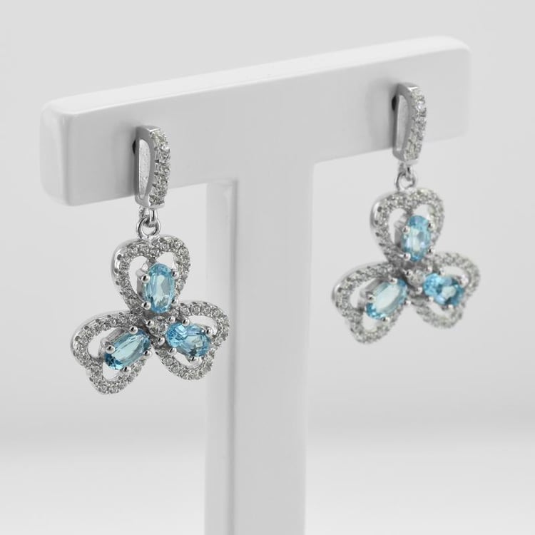 Strieborné náušnice s topásmi 46306