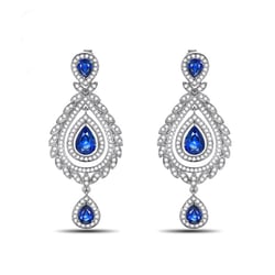 Luxusné zafírové náušnice s diamantmi Drewy