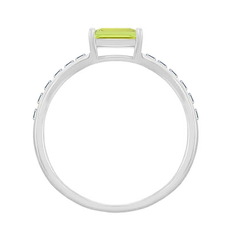 Dámský prsteň s olivínom a moissanitmi 42208