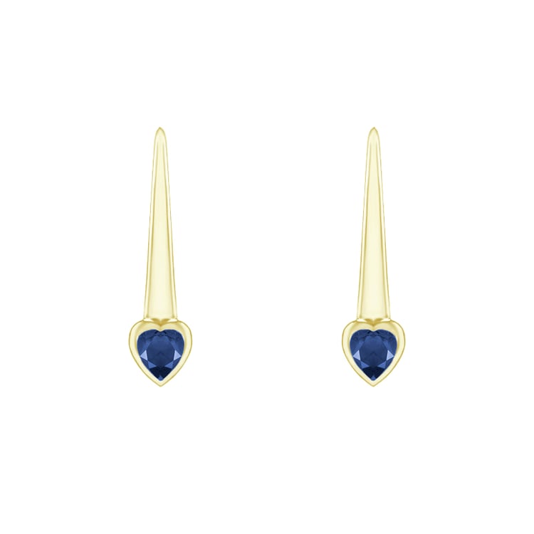 Visiace náušnice so zafírovými srdiečkami Levy 144764