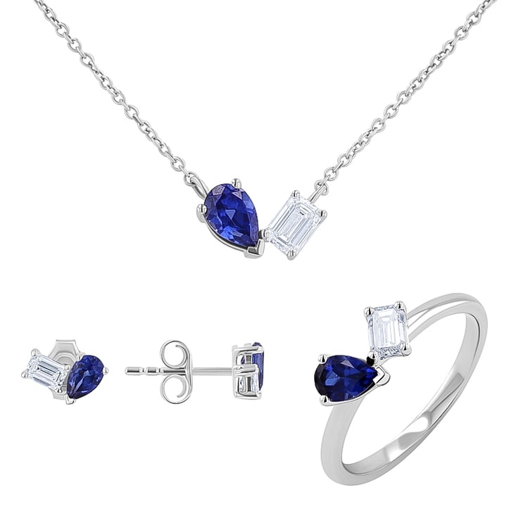 Kolekcia šperkov Toi et Moi s lab-grown diamantom a zafírom Avila