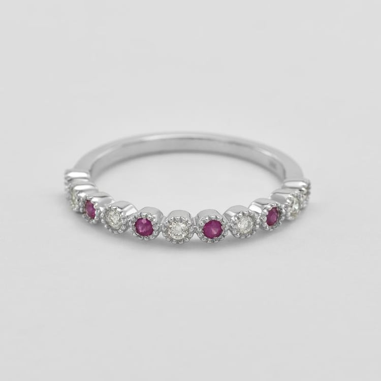 Prsteň s diamantmi a rubínmi zo zlata 44864