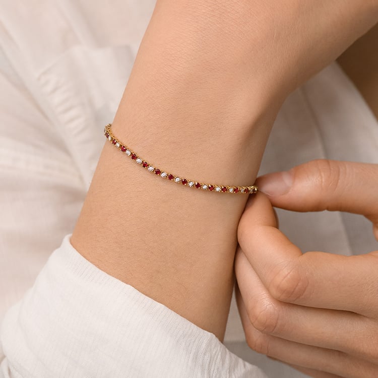 Tenisový náramok s rubínmi a diamantmi Kendrick 153845