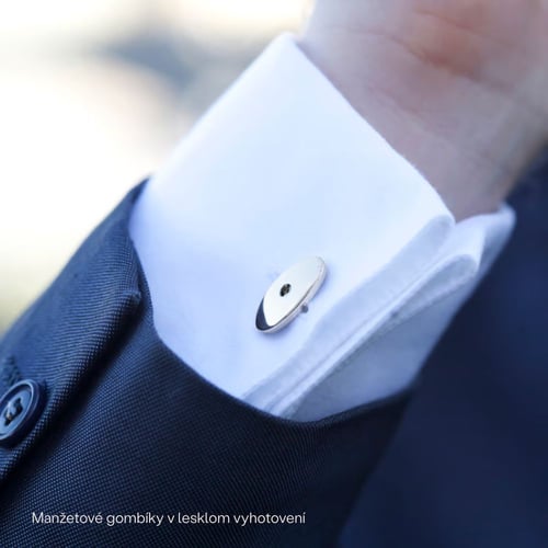 Platinové manžetové gombíky s čiernymi diamantmi Adiel