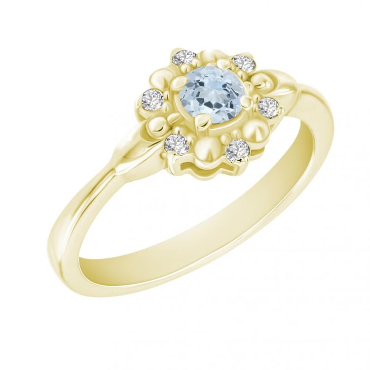 Diamantový prsteň s akavamarínom 19640