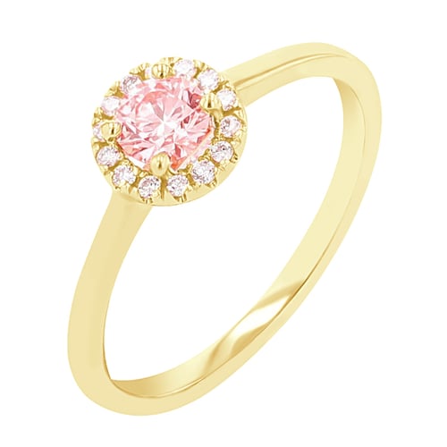 Halo prsteň s certifikovaným fancy pink lab-grown diamantom Josipa