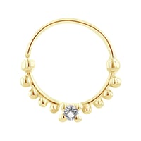 Zlatý septum piercing s bielym topásom Arla