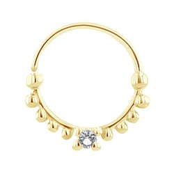 Zlatý septum piercing s bielym topásom Arla