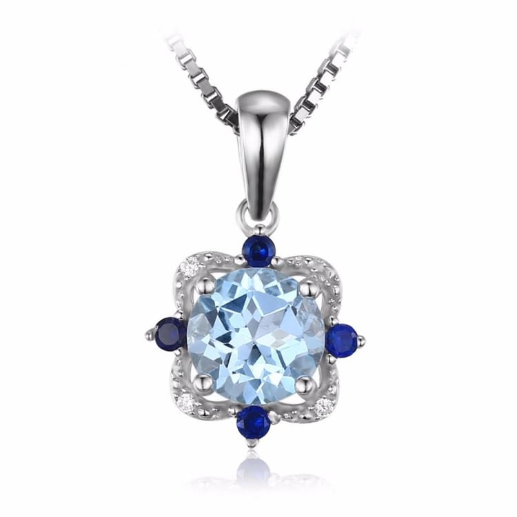 Topásový náhrdelník so zafírmi a zirkónmi Sachi