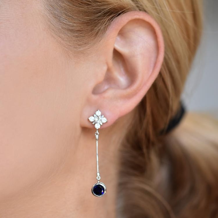 Náušnice so zafírmi 21191