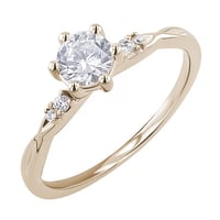 Zásnubný prsteň v champagne gold s lab-grown diamantmi Mileva