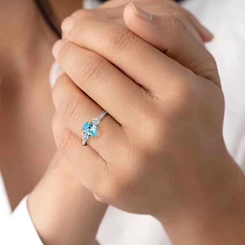 Zásnubný prsteň s topásom a lab-grown diamantmi Brink