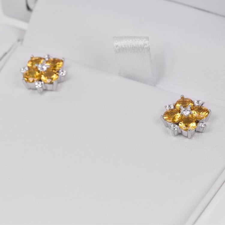 Náušnice žlté zafíry 19796