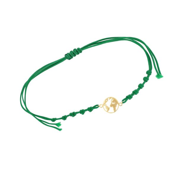 Strieborný povrázkový náramok s mapou sveta Cosmo 108128