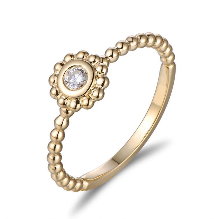 Prsteň zo žltého zlata s diamantom Mel