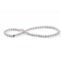 Zlatý náhrdelník s bielymi 7-7.50mm perlami Laniah