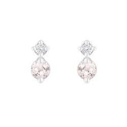 Minimalistické náušnice s morganitmi a diamantmi Coroba