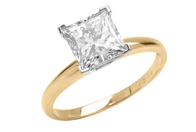 Zásnubný prsteň žlté zlato s diamantom.