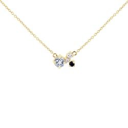 Cluster náhrdelník s akvamarínom, zafírom, mesačným kameňom a diamantom Millie