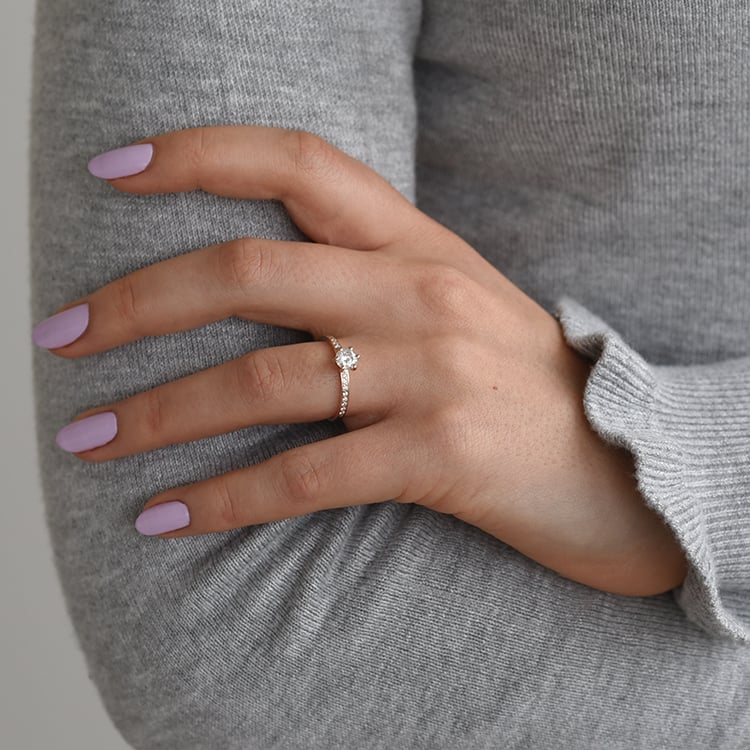 Diamantový zlatý zásnubný prsteň 62113