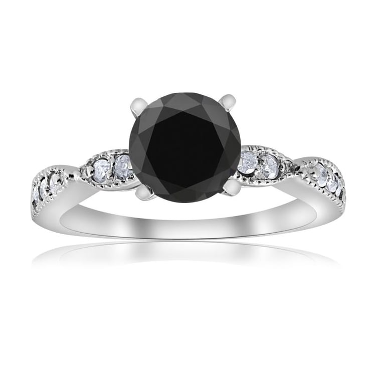 Zlatý prsteň s čiernym diamantom Eleesa 9909