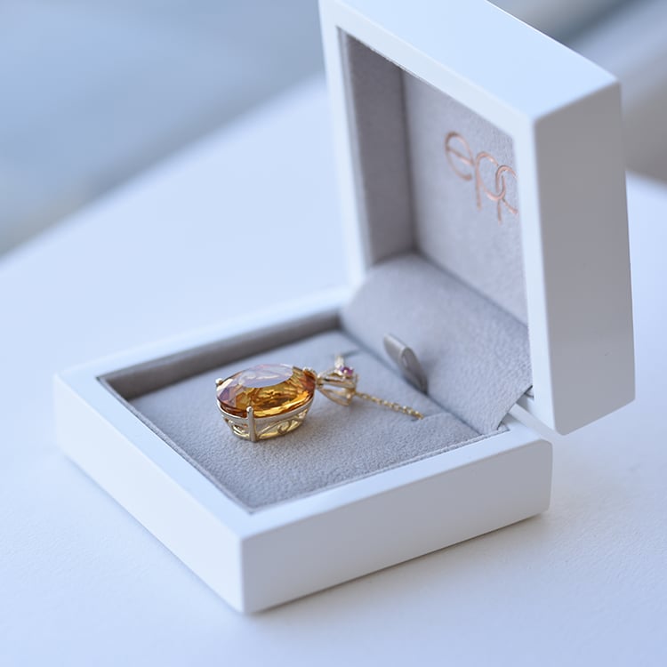 Zlatý náhrdelník s citrínom, turmalínom a diamantmi Morvarid 61800