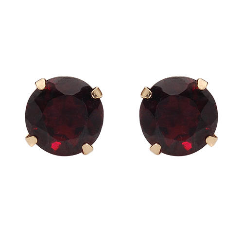 Náušnice zo žltého zlata s granátom.