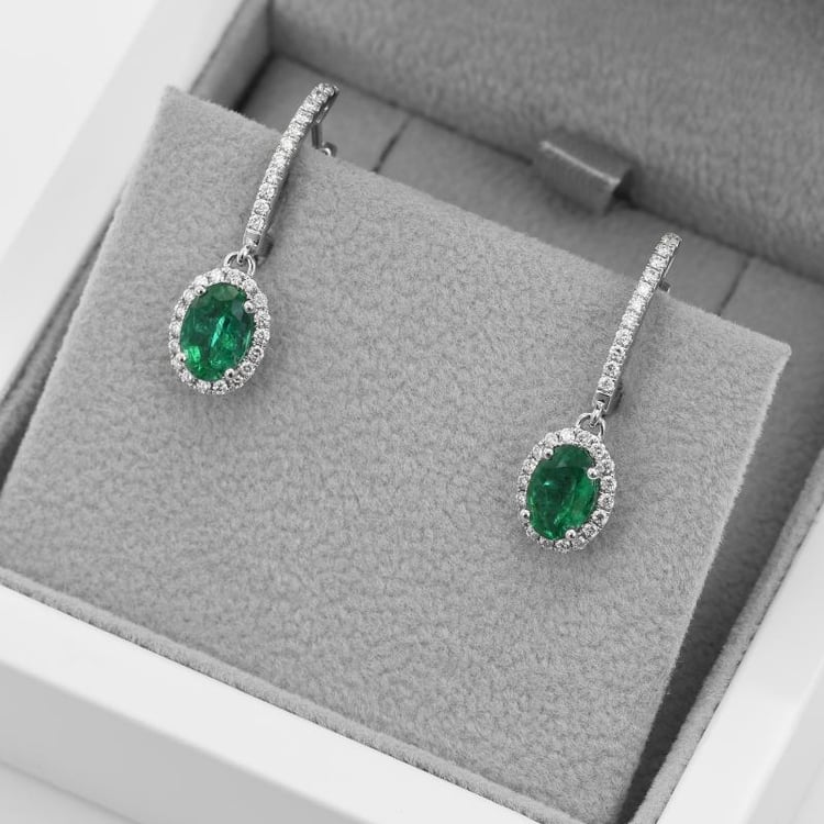 Smaragdové visiace náušnice 2443